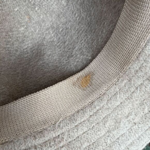 Vintage Beige Angora Wool Blend Bucket Hat, Soft Cozy Minimalist Style - Picture 5 of 7